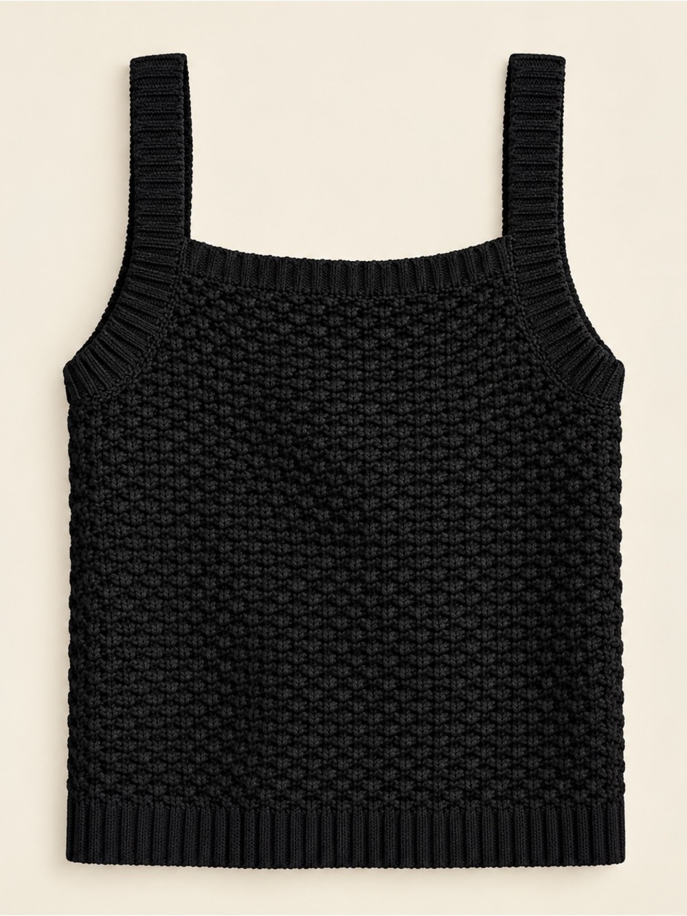 NWT J.Crew Basket-Stitch Sweater Tank Black Size Medium